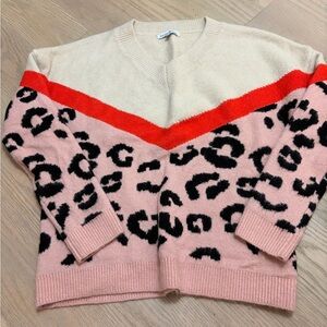 Elegant V-Neck Leopard Print Sweater